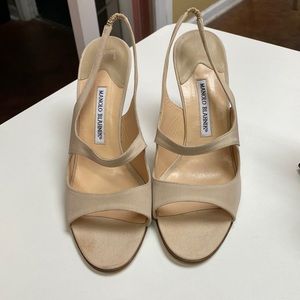 Authentic Manolo Blahnik 41 Nude Heels